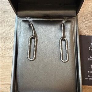 New Swarovski Crystal and Sterling silver solid core Earrings Hard Rock